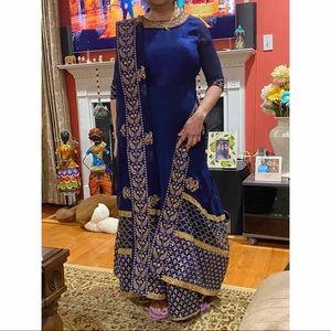 Blue Indian anarkali gown